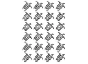 Calcomanías de vidrio fundido negras de 3/4" Sea Turtle 24 piezas - Imagen 1 de 1