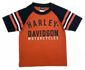 Harley-Davidson Big Boys' Knit Sports Raglan Short Sleeve Tee - Vintage Orange - Picture 1 of 2