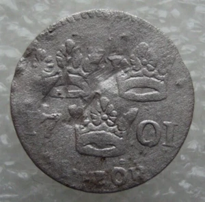 Moneda de plata Suecia 1 mineral 1701 Carl XII Vk - Imagen 1 de 7