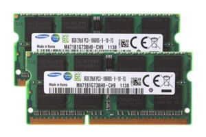 16GB Samsung 2X 8GB 2RX8 DDR3 1333MHz PC3-10600S 1.5V SODIMM Laptop RAM Memory*- - Picture 1 of 6