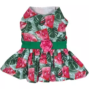Doggie Design Juicy Watermelon Dog Dress with Matching Leash XS-S-M-L-XL - Picture 1 of 1