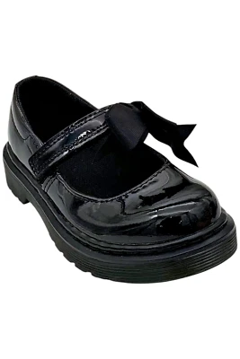 Lámpara de charol negra Dr. Martens Maccy Mary Jane para niños y niñas Foto 1 de 3