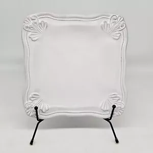 Vietri Antico Bianco Quadratischer Salatteller Weiß 7 3/4" - Bild 1 von 4