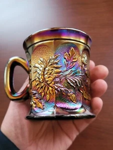 Very Pretty Purple Northwood Carnival Glass Dandelion Pattern Mug - Picture 1 of 18