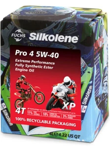 Silkolene PRO 4 5W-40 5W40 XP Full Synthetic Ester MOTORCYCLE Engine Oil 4L - Picture 1 of 1