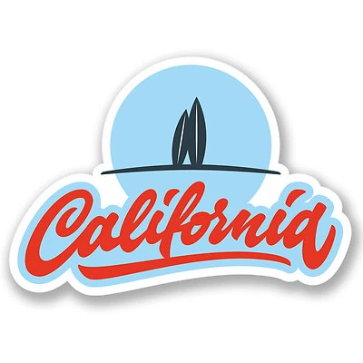 DESTINATION VINYL LTD 2 x California Surfer Vinyl Stickers iPad Laptop Travel Luggage Decals Fun #4393