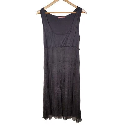 Velvet By Graham & Spencer Babydoll Dress Silk Blue Gray Short Sleeveless BOHO S - Image 1 of 4