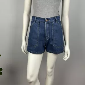 Princess Highway Size 8 Denim Jean Shorts Blue Pockets Belt Loops Casual Women - Foto 1 di 12