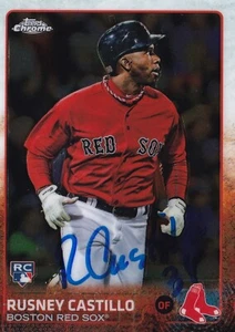 RUSNEY CASTILLO SIGNED AUTO'D 2015 TOPPS CHROME CARD #160 BOSTON RED SOX NPB - Picture 1 of 3