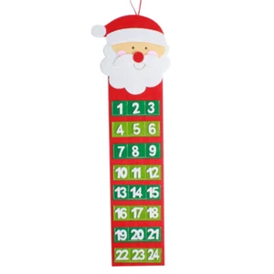 Pocket Xmas Hanging Calendar Advent Calendars Fabric Christmas Calendar - Picture 1 of 12