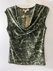 Michael Kors Top Swag Neck Stretch Soft Sleeveless Med Fatigue Green - Picture 1 of 9