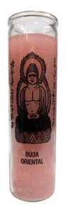 Buda Oriental (Buda de Oriente) rosa Stumpenkerze - Bild 1 von 2