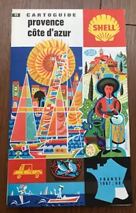 Vintage France Folding Map Cartoguide Provence Cote D'Azur Shell 1967 #11 French - Picture 1 of 4