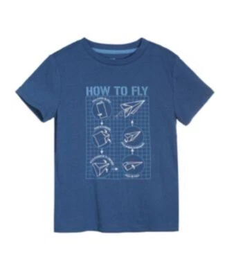 Epic Threads Boys Graphic T Shirt Paper Airplane Ink Blue NWT - Image 1 of 4