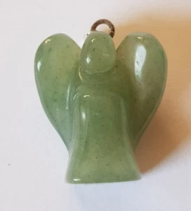 JADE ENGEL ANHÄNGER an Silberoese - Picture 1 of 3