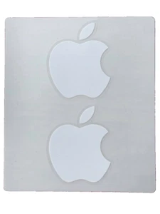 A pair of APPLE Logo Decals Original iPad MacBook White Stickers + Free Gift - Picture 1 of 2