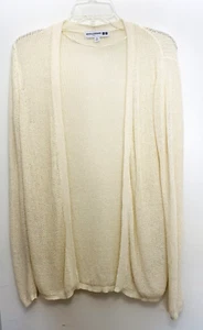 Ines De La Fressange Paris Open Weave Cream Cardigan Sz M - Picture 1 of 7