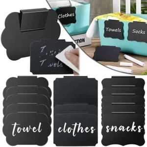 10PCS Plastic Price Boards Black Message Label New Table Chalkboard Shop Store - Picture 1 of 16