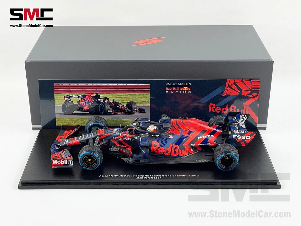 1:18 Spark Red Bull F1 RB15 33 Max Verstappen Silverstone Circuit Shakedown 2019 - Image 1 of 4