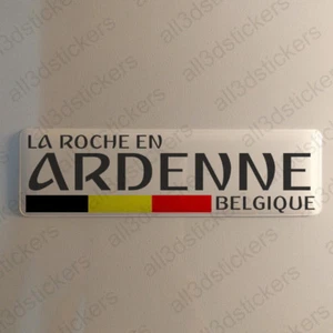 La Roche en Ardenne Belgique Autocollant 120x30mm Drapeau 3D Adhésif Relief - Imagen 1 de 1