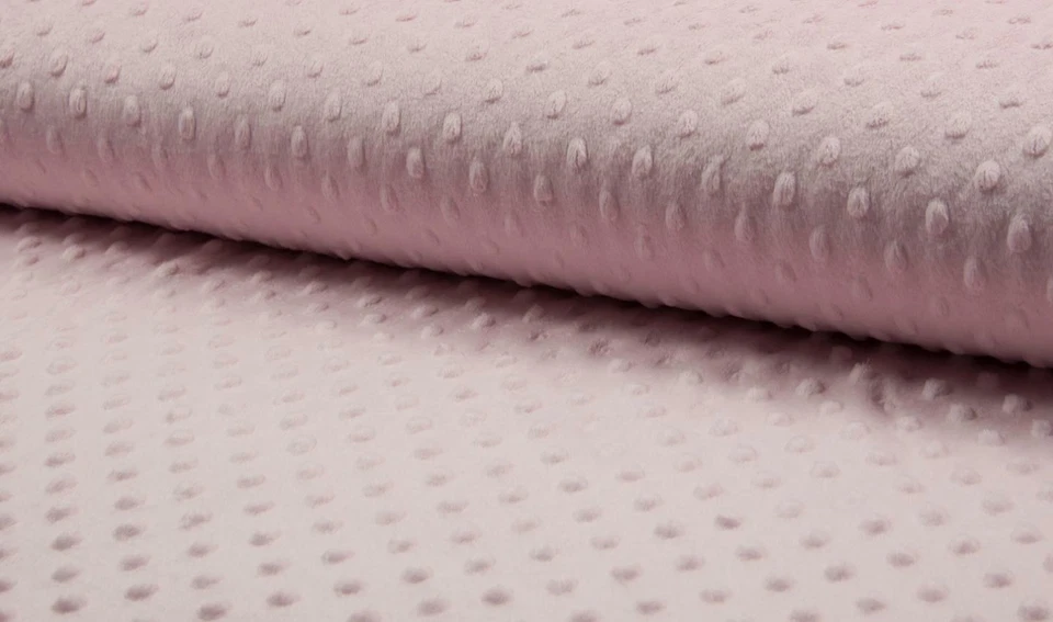 Luxury Supersoft DIMPLE Cuddle Soft Fleece Fabric Material - PALE BABY PINK - Image 1 of 1