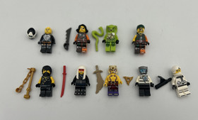 Lot of 9 LEGO Ninjago Cole Harumi Sleven Zane Digi Cyren Lasha Sqiffy Minifigure