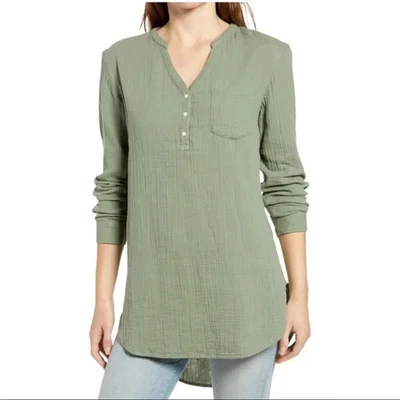 Túnica Caslon Henley Popover Texturizada Calce Relajado Academia Gran Tamaño Preppy S Foto 1 de 4