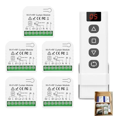 DieseRC 5pcs Smart Roller Shutter Controller Remote Con Tuya APP WiFi+RF Curtain - Image 1 of 4