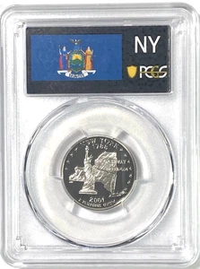 ✅ 2001-S New York 90% SILVER Washington Quarter ~ PCGS PR69DCAM State Flag Label - Picture 1 of 2