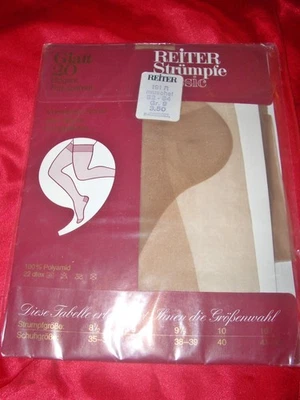 Vintage Reiter echte Nylonstrümpfe Nylons Gr. 9 muschel 20 den Perlonstrümpfe ++ - Bild 1 von 2