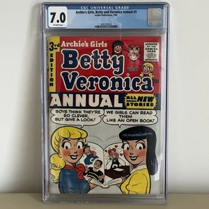 ARCHIE’S GIRLS BETTY & VERONICA #3 1955 CGC 7.0 Fn/VF 3rd HIGHEST GRADED 🔥 - Picture 1 of 3