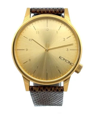 Reloj para hombre KOMONO esfera dorada correa de cuero marrón Foto 1 de 2