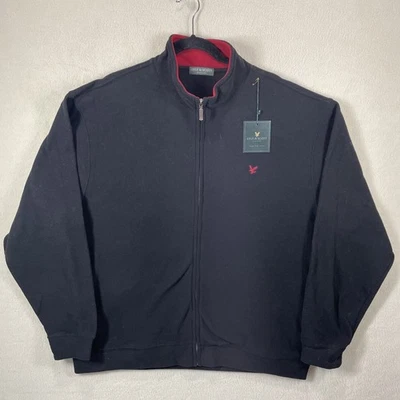 Lyle & Scott Scotland Fleece Jacket Adult XL Black Full Zip Red Logo NWT - Image 1 of 4