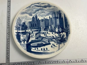 Blau & weiß Marshall Field Souvenir Teller 10" Downtown Chicago Szenen - Bild 1 von 4