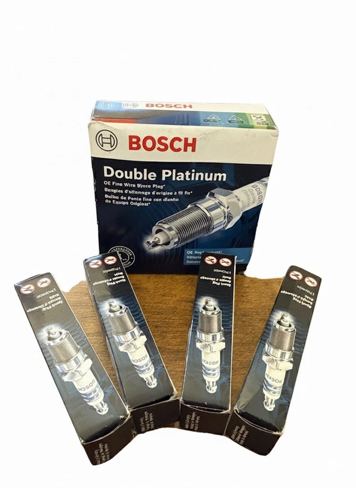 4 pc Bosch 8162 Double Platinum Spark Plugs for 92145 Ignition Wire Free Ship - Image 1 of 1