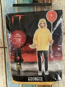 Georgie 2 Piece Yellow Raincoat Costume From Movie IT, Adult Standard Size - Picture 1 of 9