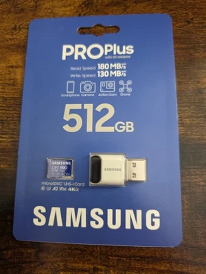 Samsung Pro Plus 512GB microSDXC Memory Card*BRAND NEW*NEVER OPENED* - Image 1 of 2