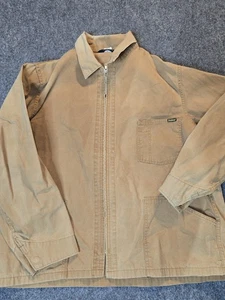 Vintage Oshkosh Chore Jacket Barn BROWN FADED Canvas 2XL USA FULL ZIP 80S 90S - Bild 1 von 6