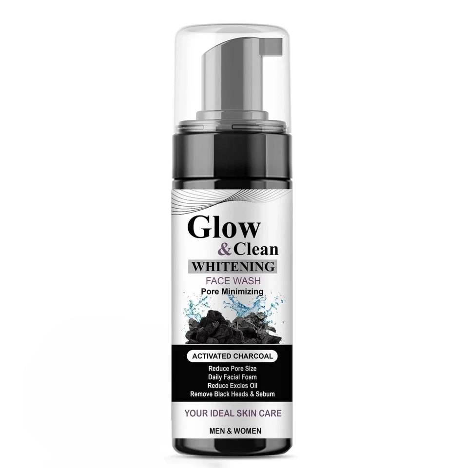 Lavado facial blanqueador Glow & Clean carbón activado para mujeres y hombres limpieza profunda Foto 1 de 3
