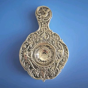 Neresheimer & Söhne of Hanau Germany Art Nouveau Sterling Silver Tea Strainer - Picture 1 of 5