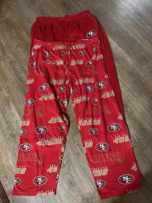 2 Hombres NFL SF 49er Pantalones Fútbol Salón Pijama Dibujo Cuerda Bolsillos Rojo 2XL Foto 1 de 4