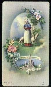 ANTIGUA TARJETA SAGRADA DE SANTA BERNADETTE SOUBIROUS - Imagen 1 de 2
