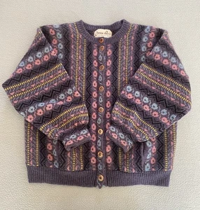 JENNIE ROSS CARDIGAN SZ 12-14 SCOTLAND FAIRISLE KNIT VINTAGE MUST SEE DETAIL - Picture 1 of 16