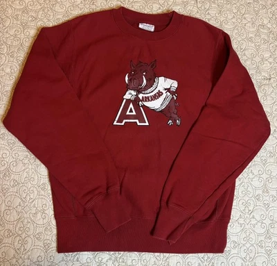 Sudadera Arkansas Razorbacks Cuello Redondo Para Hombre Pequeña Campeón Tejido Inverso Foto 1 de 4