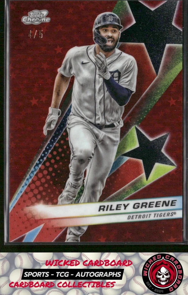 Riley Greene 2024 Topps Chrome Cosmic Starfractor Red Flare #SF-79 /5 - Image 1 of 2