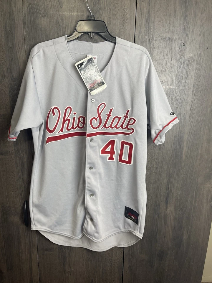 Camiseta deportiva de béisbol vintage Team Issue Rawlings Ohio State Buckeyes NCAA adulto L nueva con etiquetas Foto 1 de 4