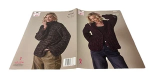 King Cole Aran Knitting Pattern - 6447 Ladies Cardigan & Sweater ( 32 - 42 ins) - Picture 1 of 4