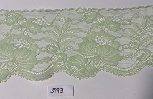 Mint Green Scalloped Chantilly Lace Trim-5-1/2" Wide-5-1/2yards Long-Stock #3993 - Picture 1 of 2