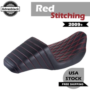 Red Extended Reach Seat Pro Monkey Logo For 2009+ Harley Touring - Bild 1 von 11
