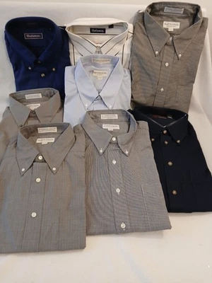 Camisas Hathaway abotonadas vintage NOS 8 piezas para hombre XL lana algodón a cuadros 17 1/2 34 Foto 1 de 4